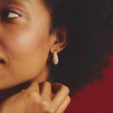 Kolczyki wiszące z emalią ręcznie malowane