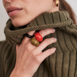 Pierścionek z emalią „Orange" z pomarańczową emalią