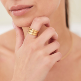 Pierścionek OVAL 2 mm, pozłacany 24k złotem