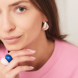 Pierścionek z emalią „Sea" z niebieską emalią