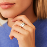 Pierścionek OVAL 3 mm, srebro pokryte ceramiką