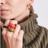 Kolczyki OVAL MINI SATYNOWE z cyrkonią, pozłacane 24k złotem