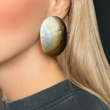 Kolczyki Muszle XL 5,5 cm z pozłacanym sztyftem