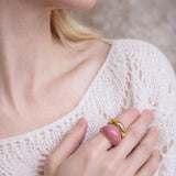 Pierścionek „Coral" z emalią