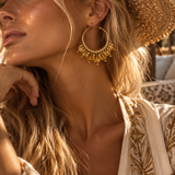 Kolczyki koła z cyrkoniami Boho Elegance ok. 4 cm średnicy