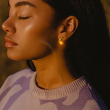 Kolczyki sztyfty księżyce - Moon Dust w pozłoceniu 24k