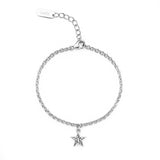 Bransoletka z zawieszką gwiazdka, srebro pokryte ceramiką