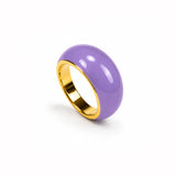 "Lavenda" Mini Ring with Hand-Painted Enamel, 24k Gold-Plated