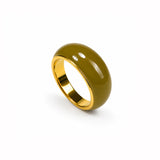 "Rouge" mini ring with hand enamel, 24k gold-plated