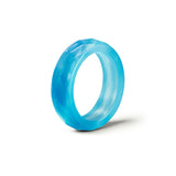 Pierścionek z kamienia naturalnego Agatu, fasetowany, błękitny