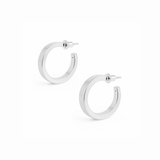 Kolczyki OVAL MINI SATYNOWE z cyrkonią, srebro pokryte ceramiką