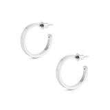 Kolczyki OVAL DUŻE SATYNOWE z cyrkonią, srebro pokryte ceramiką