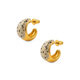 Kolczyki Tears mini z emalią Straciatella