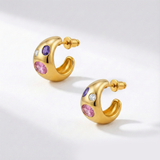 Kolczyki z kolekcji Sweet&Sour z kryształami w pozłoceniu 24k