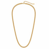 Naszyjnik typu łańcuch o grubym splocie pozłacany 24k złotem 45 cm + 7 cm przedłużki