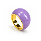 Ring with hand-painted "Lavender" enamel, 24k gold-plated