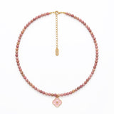 Naszyjnik La Fleur różowym z rodonitem
