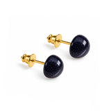 Rose Cat's Eye stone earrings - 24k gold-plated 925 silver