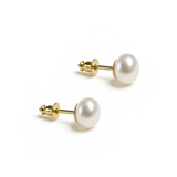 Kolczyki perły naturalne sztyfty srebro w pozłoceniu 1 cm