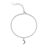 Bransoletka z zawieszką księżyc, srebro pokryte ceramiką