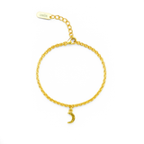 Bransoletka z zawieszką księżyc, pozłacana 24k złotem