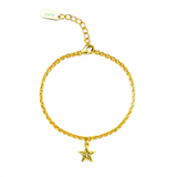 Bransoletka z zawieszką gwiazdka, pozłacana 24k złotem