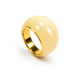 "Lemon Light" ring with hand-painted yellow enamel, 24k gold-plated
