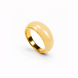 "Lemon Light" mini ring with hand-painted enamel, 24k gold plated